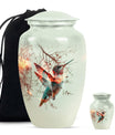 Classic 10 inch Aluminium Hummingbird Cremation Urn.