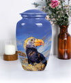 Classic 10-inch puffin bird urn for human ashes.