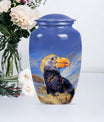 Classic 10-inch puffin bird urn for human ashes.