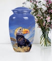 Classic 10-inch puffin bird urn for human ashes.