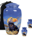 Classic 10-inch puffin bird urn for human ashes.