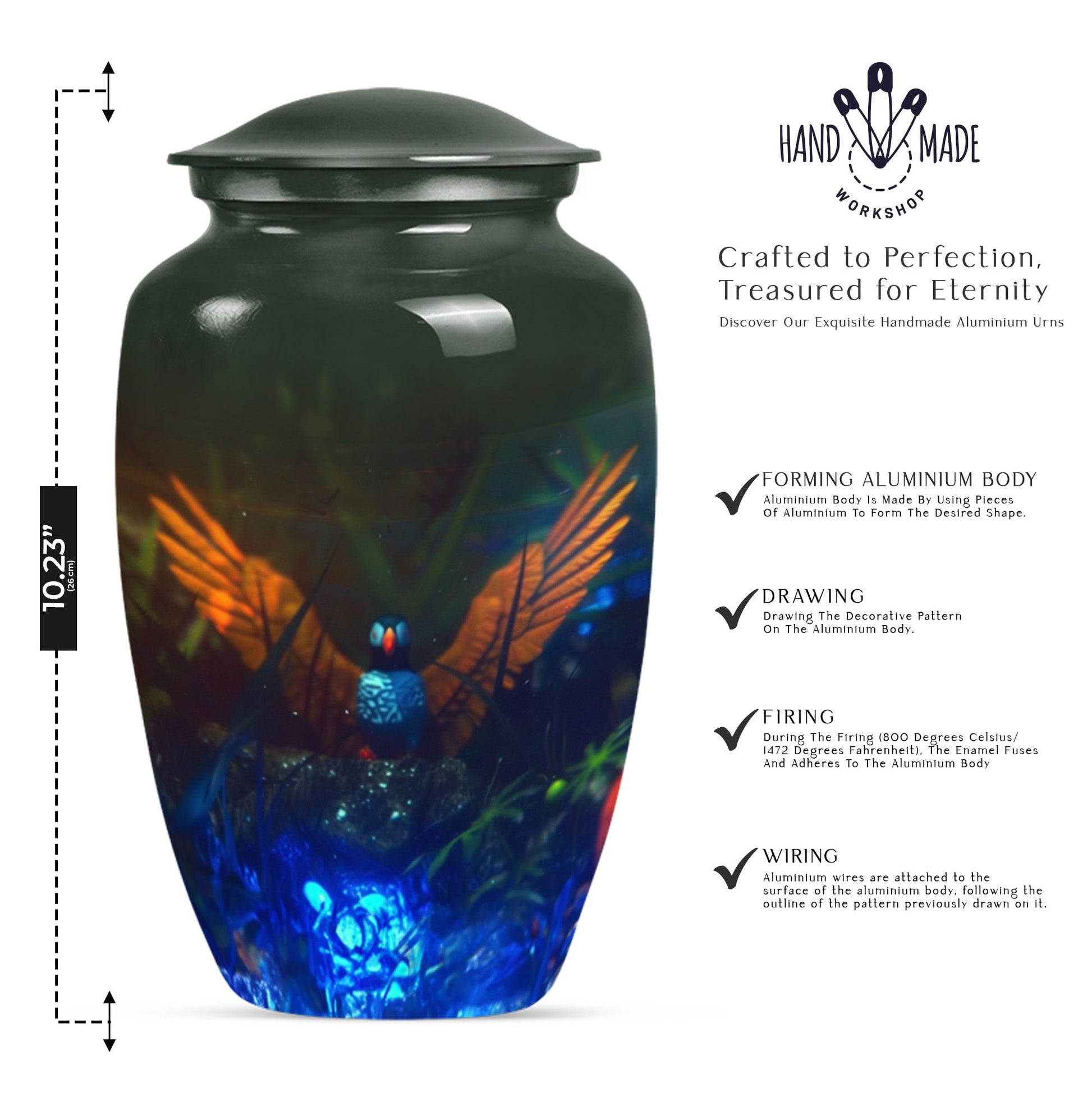 Puffin Bird Aluminum Urn for human ashes