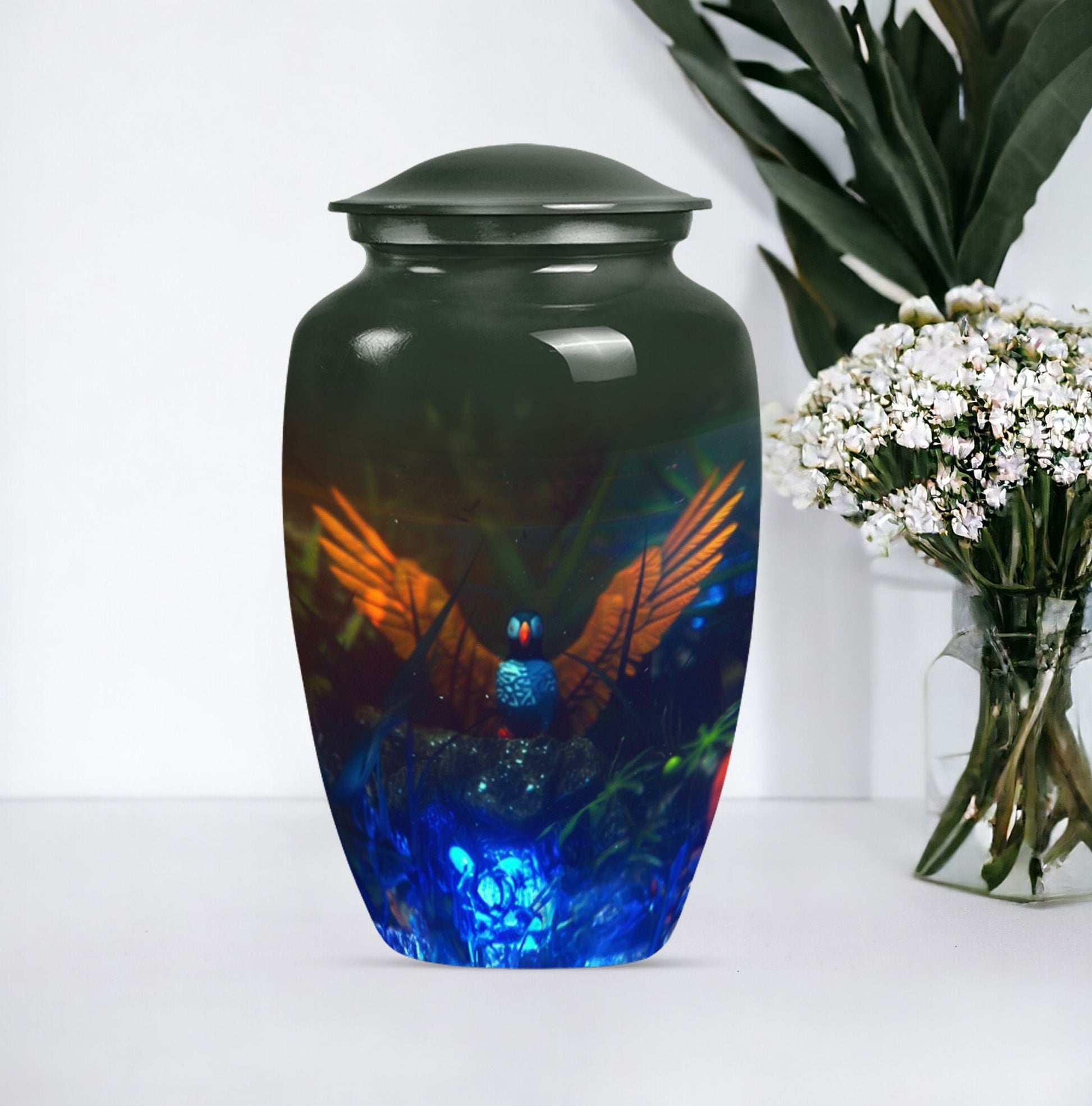 Puffin Bird Aluminum Urn for human ashes