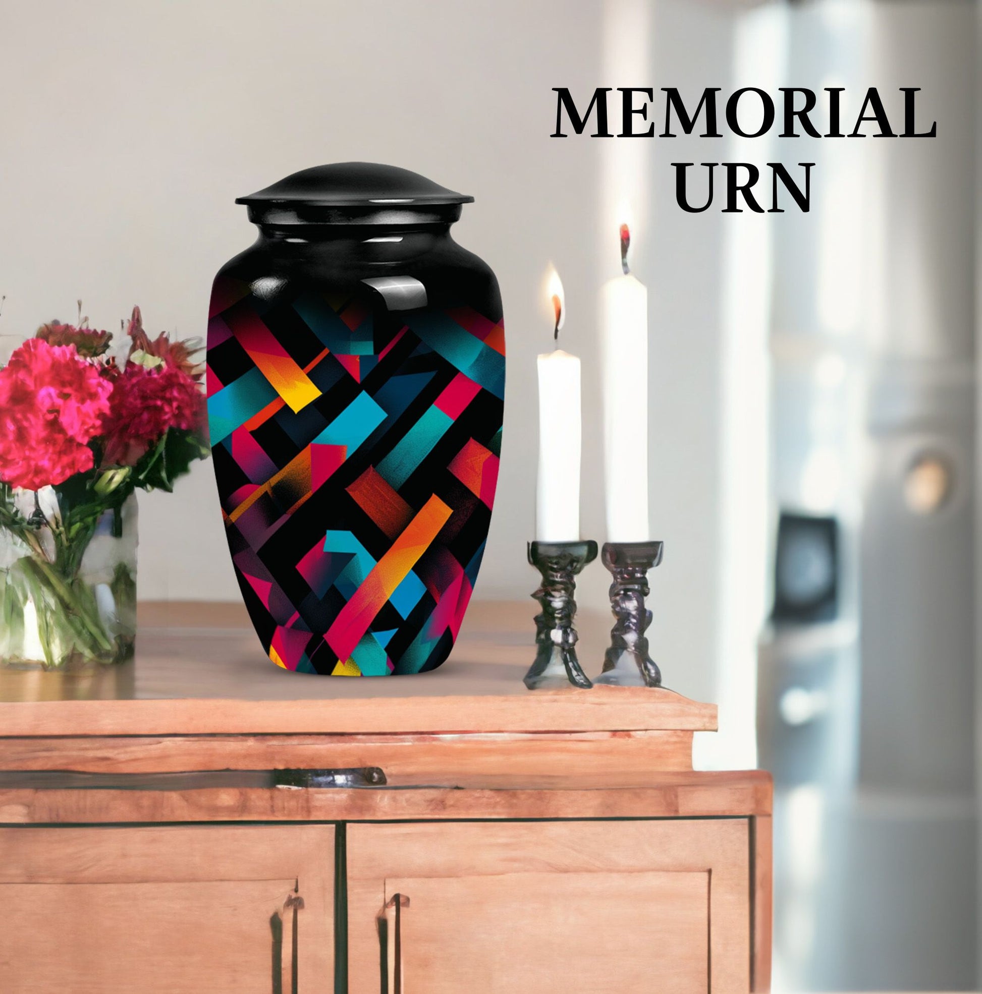 10-inch classic pattern urn, aluminium adult memorial urn.