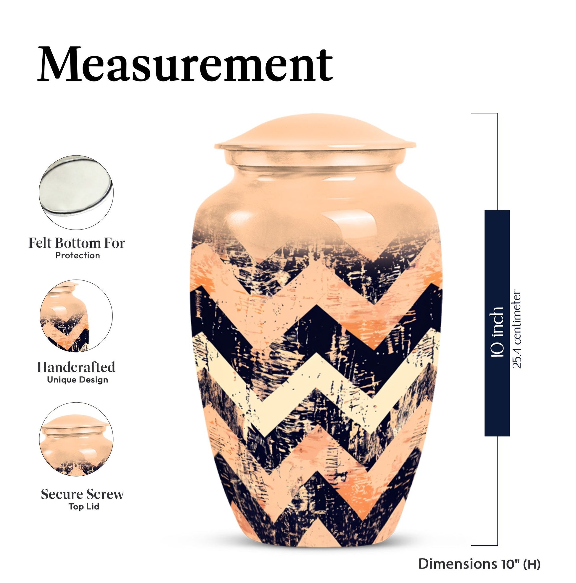 10-inch classic pattern urn for ashes.