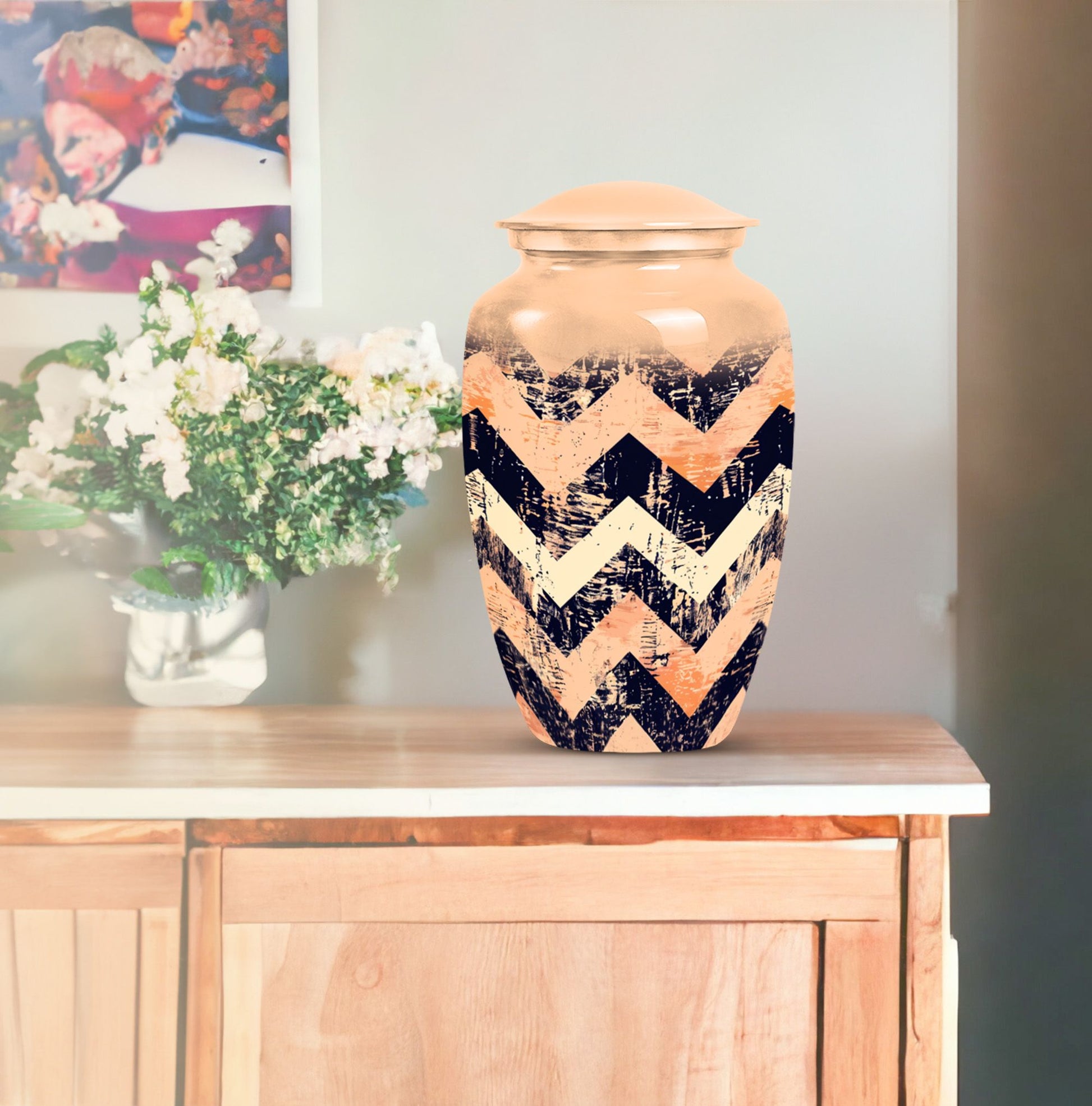 10-inch classic pattern urn for ashes.