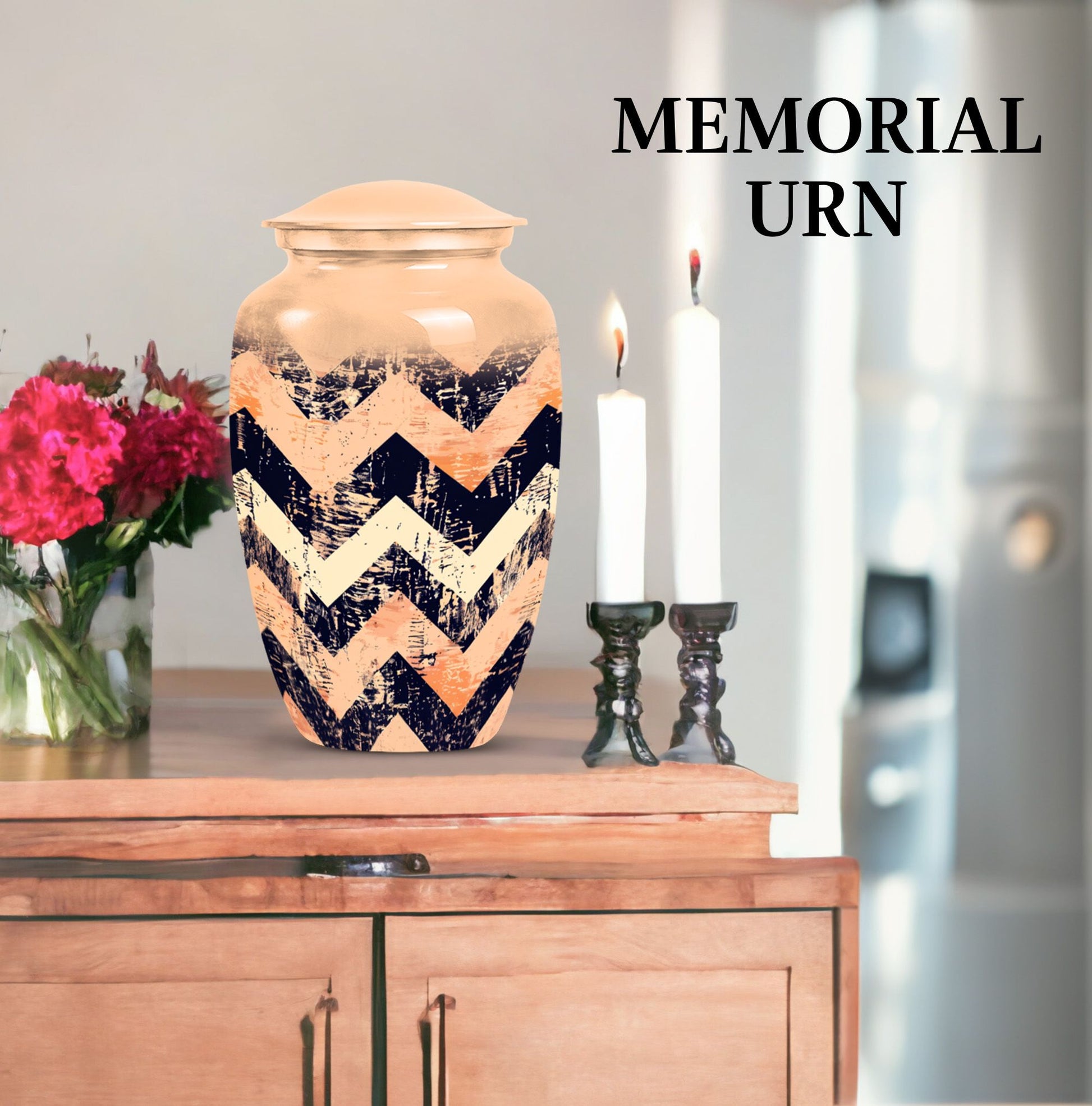 10-inch classic pattern urn for ashes.