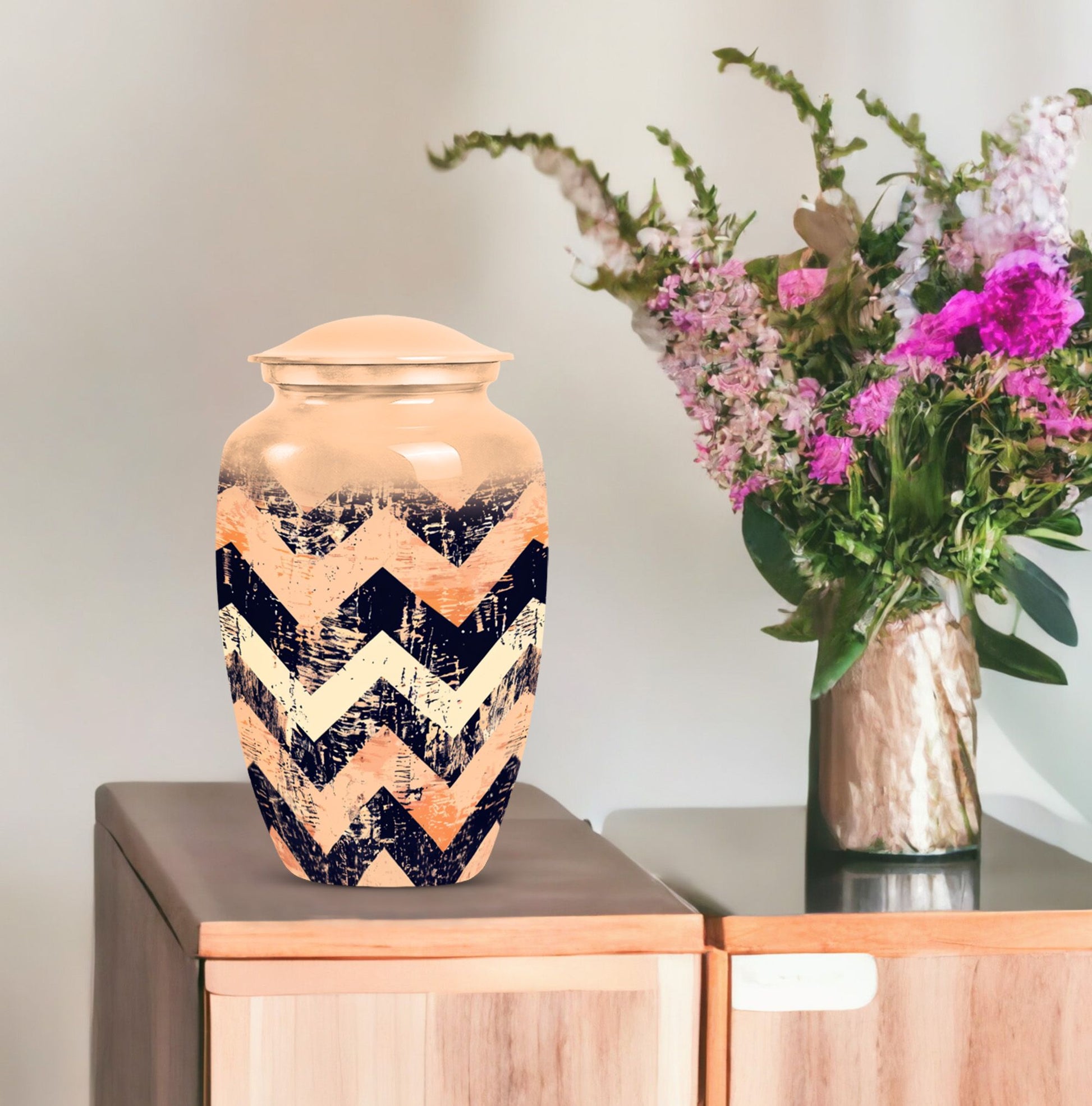 10-inch classic pattern urn for ashes.