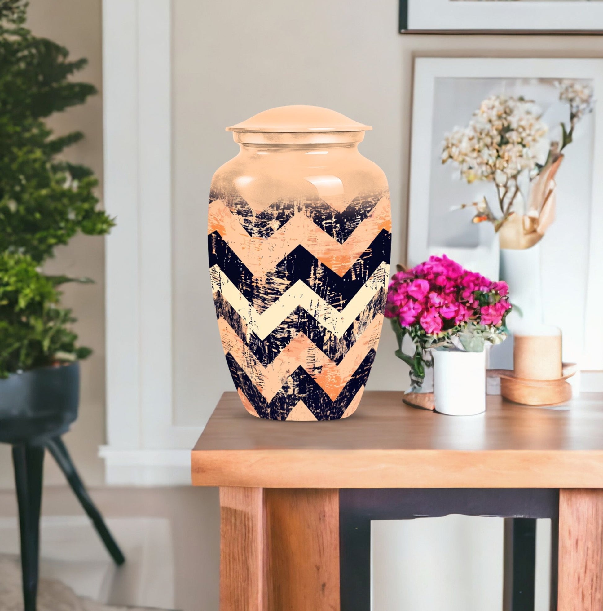 10-inch classic pattern urn for ashes.