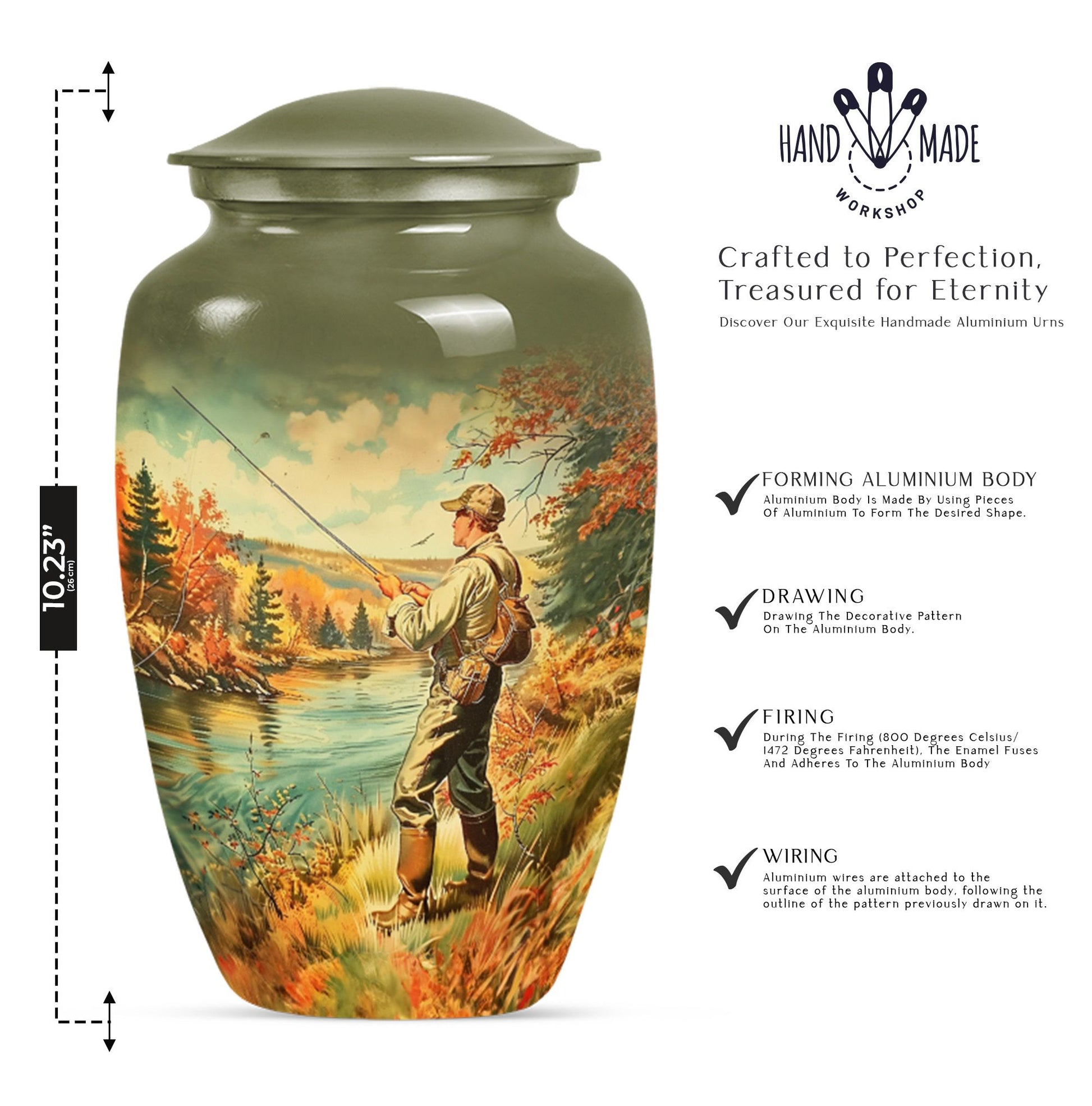 10 inch Classic Fishing Urn.