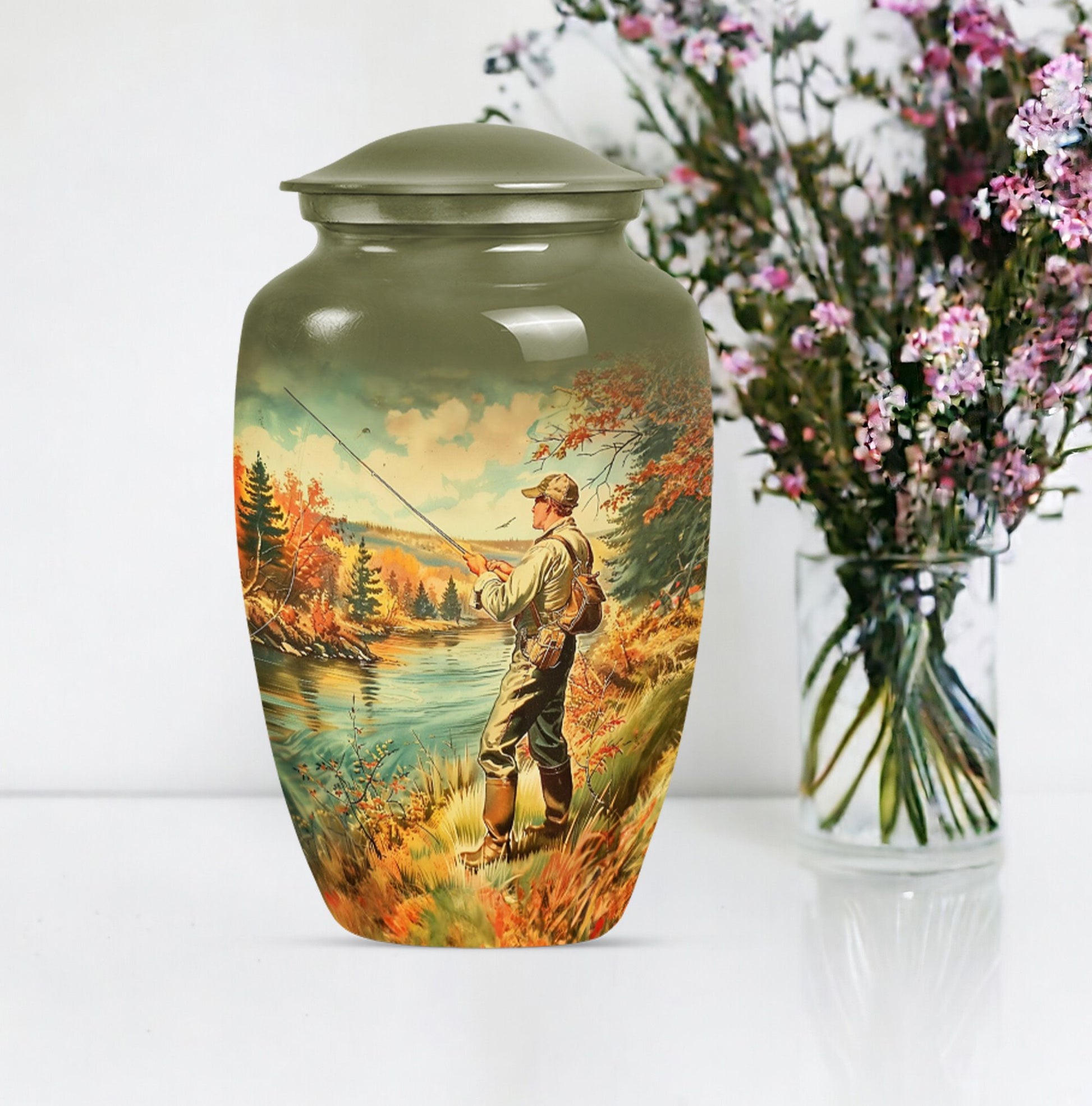 10 inch Classic Fishing Urn.