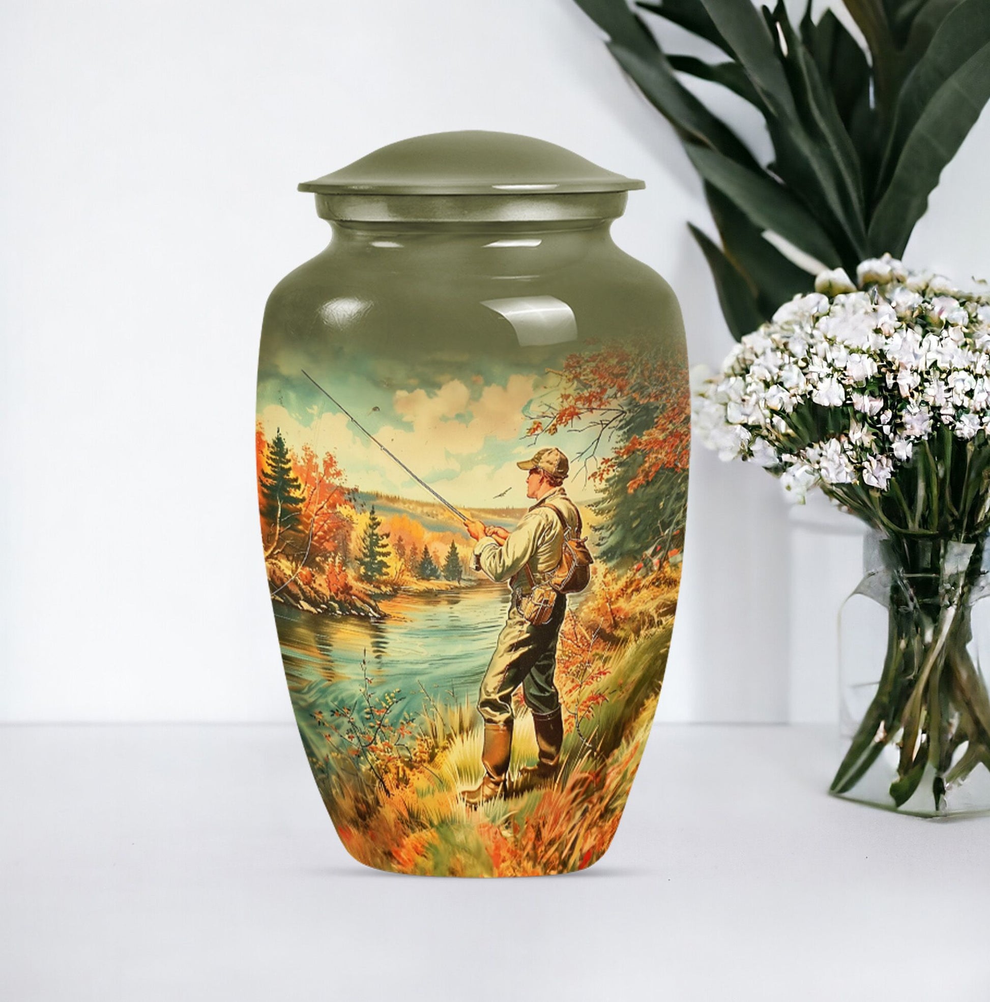 10 inch Classic Fishing Urn.