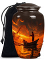 Classic 10 Inch Aluminum Fishing Urn for men's ashes.