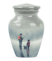 Classic fishing urn, 10-inch large for cremation ashes