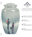 Classic fishing urn, 10-inch large for cremation ashes