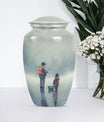 Classic fishing urn, 10-inch large for cremation ashes