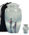 Classic fishing urn, 10-inch large for cremation ashes