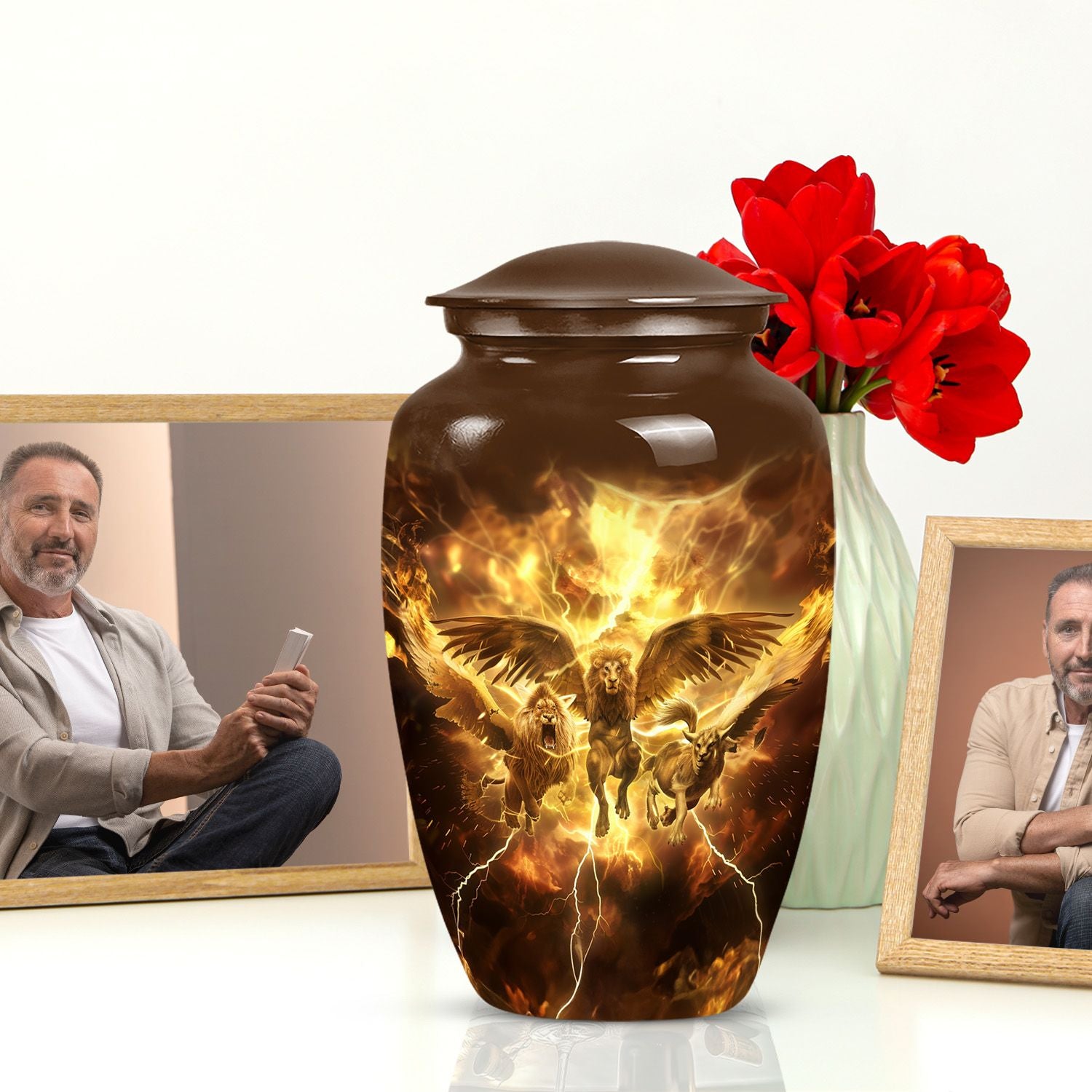 Catholic urn for cremation dad, 