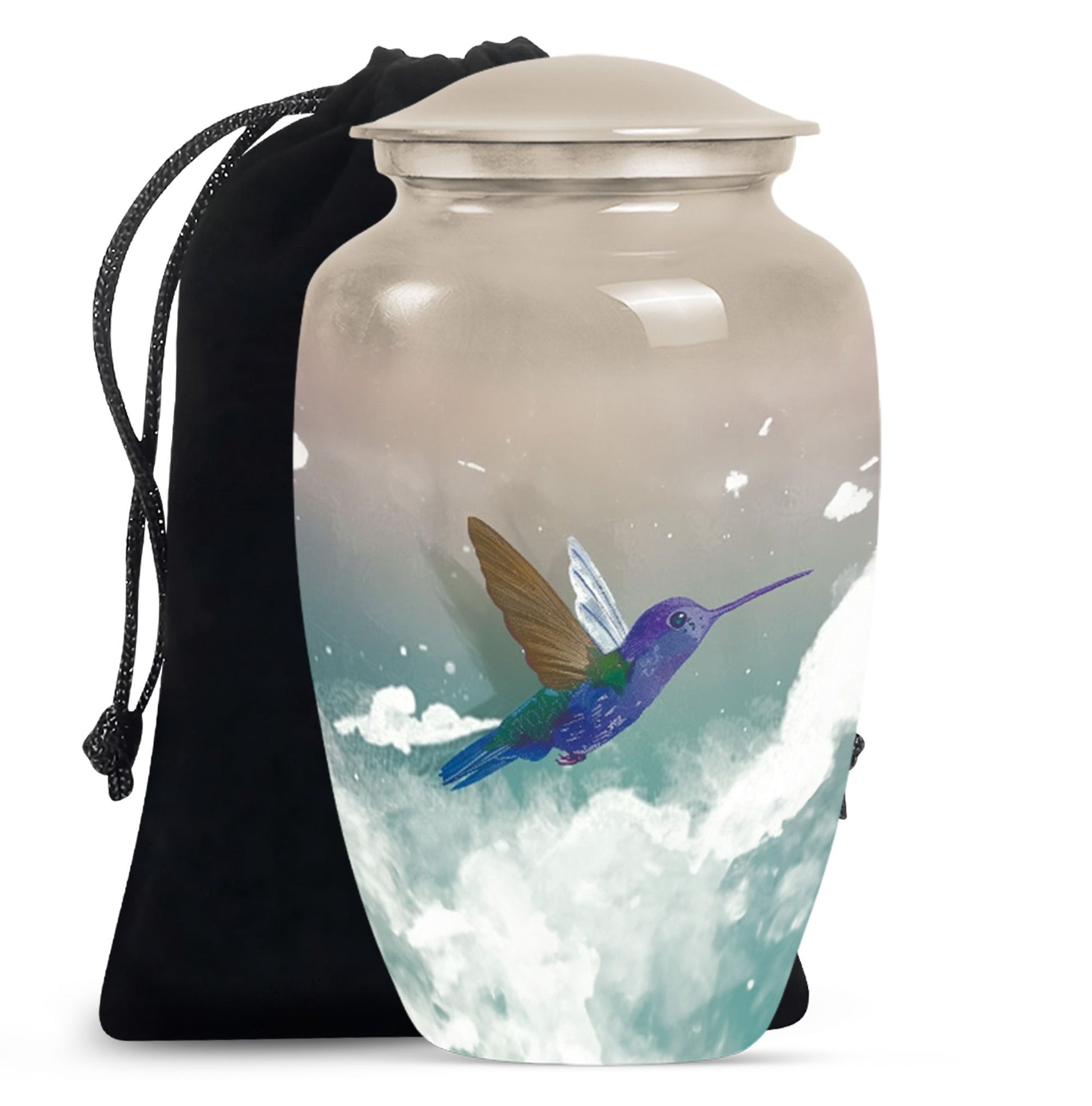 humming bird memorial urn for male or female adults.