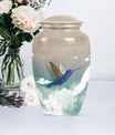 humming bird memorial urn for male or female adults.