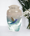 humming bird memorial urn for male or female adults.