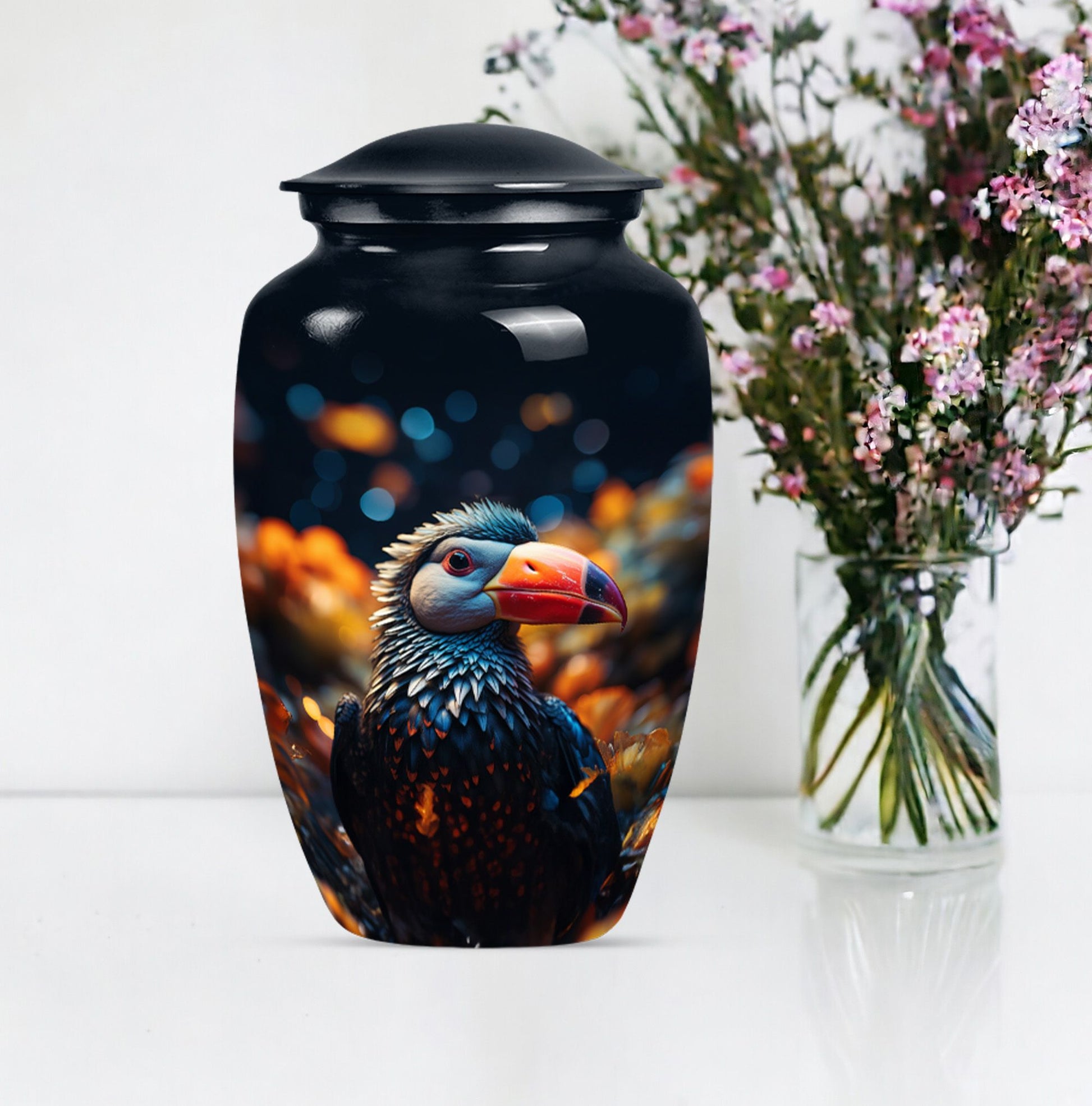 large Toucans Urn, classic design funeral urns for mom.