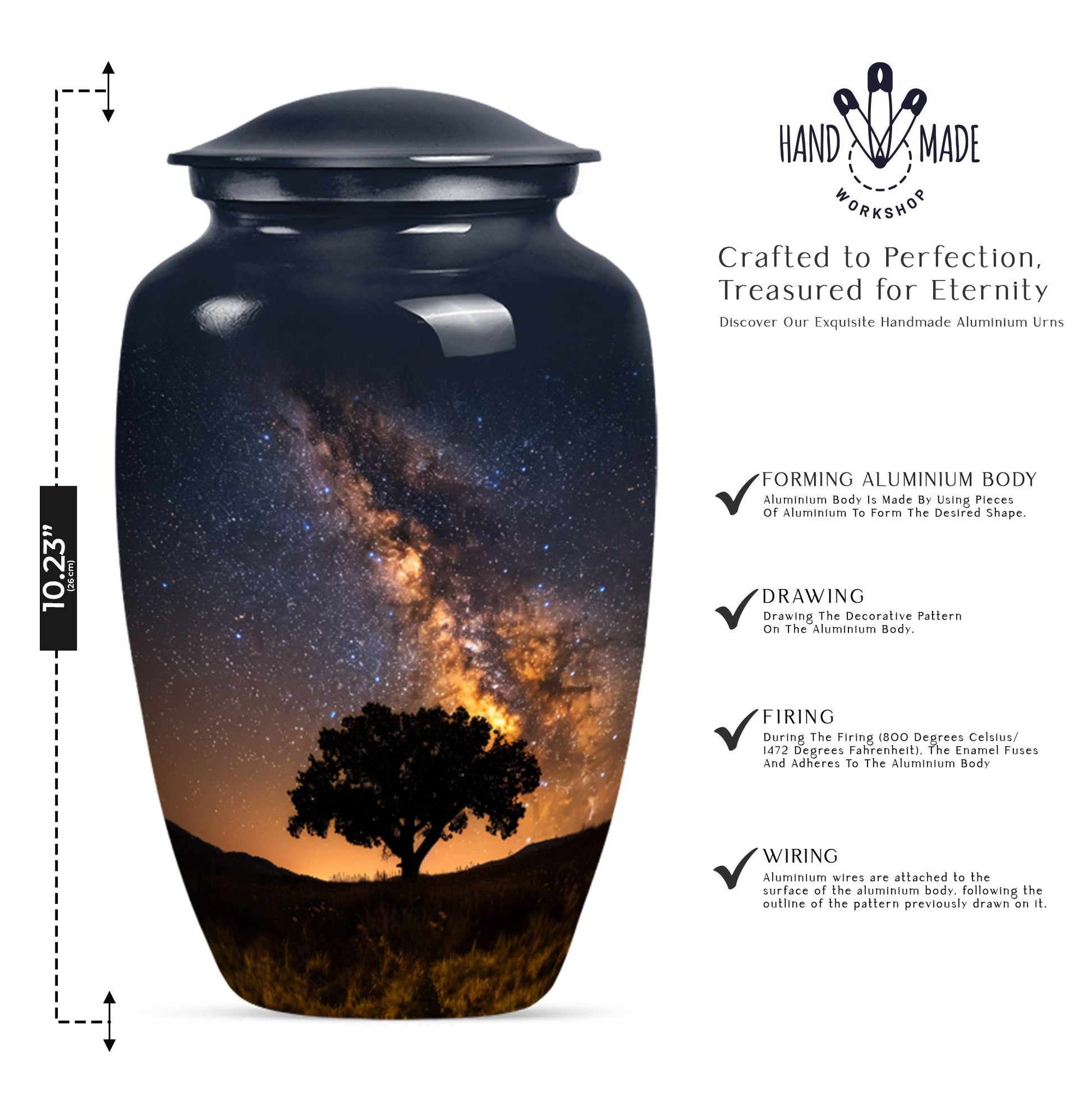 10-inch classic Galaxy Urn abstract design.