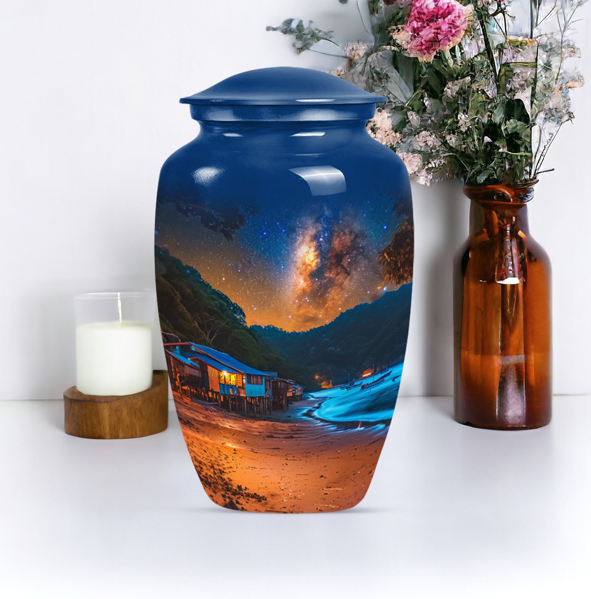 10-inch Galaxy Urn, a classic aluminium burial urn.