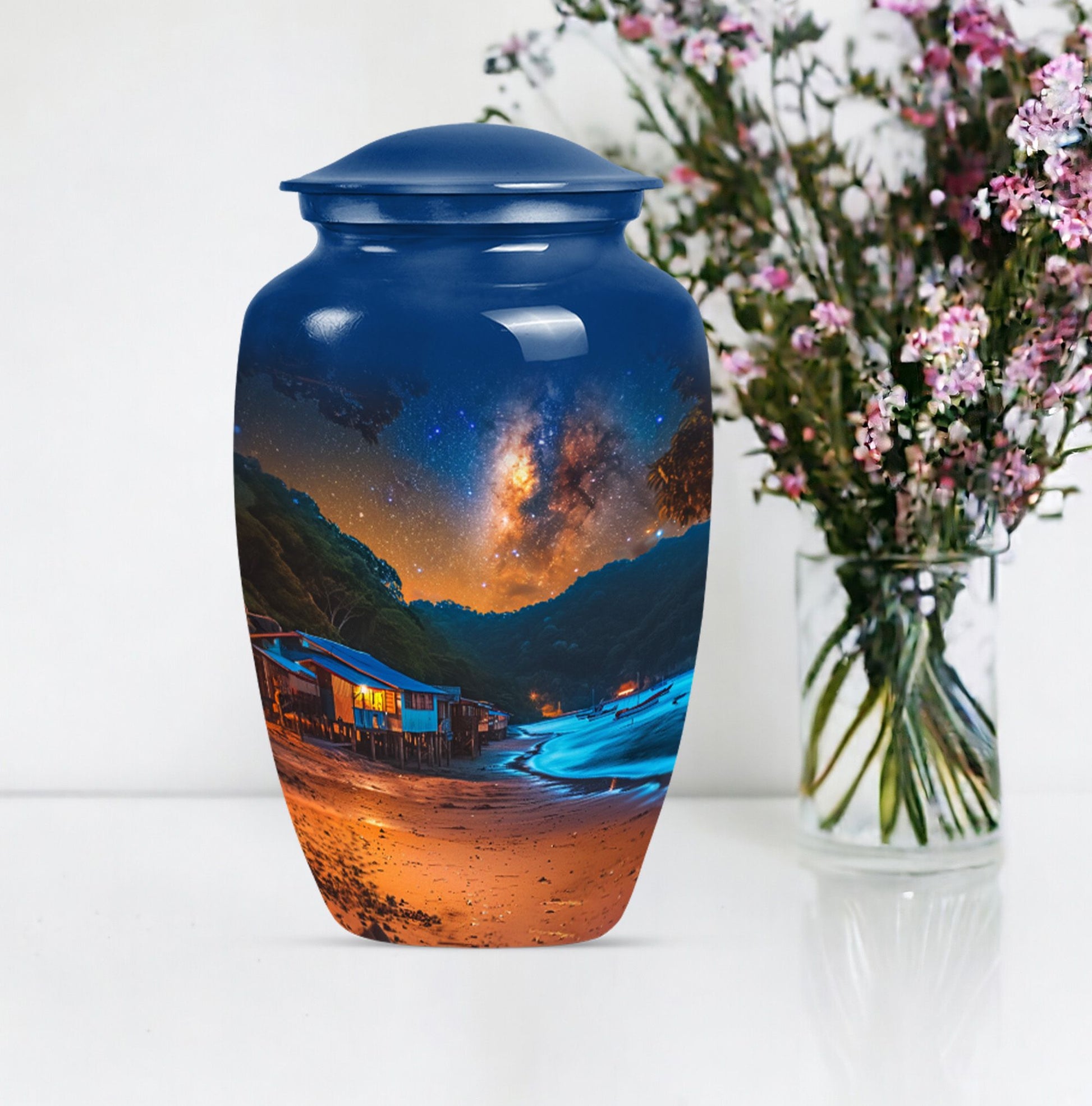 10-inch Galaxy Urn, a classic aluminium burial urn.