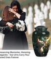 White 10-inch classic urn for cremation ashes.