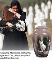 10-inch white cat memorial urn, funeral large urn