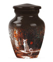 Classic 10-inch white cat urn for Ashes.