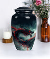 Classic dragon urn, aluminium cremation urn for women