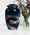 Classic dragon urn, aluminium cremation urn for women