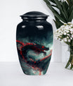 Classic dragon urn, aluminium cremation urn for women