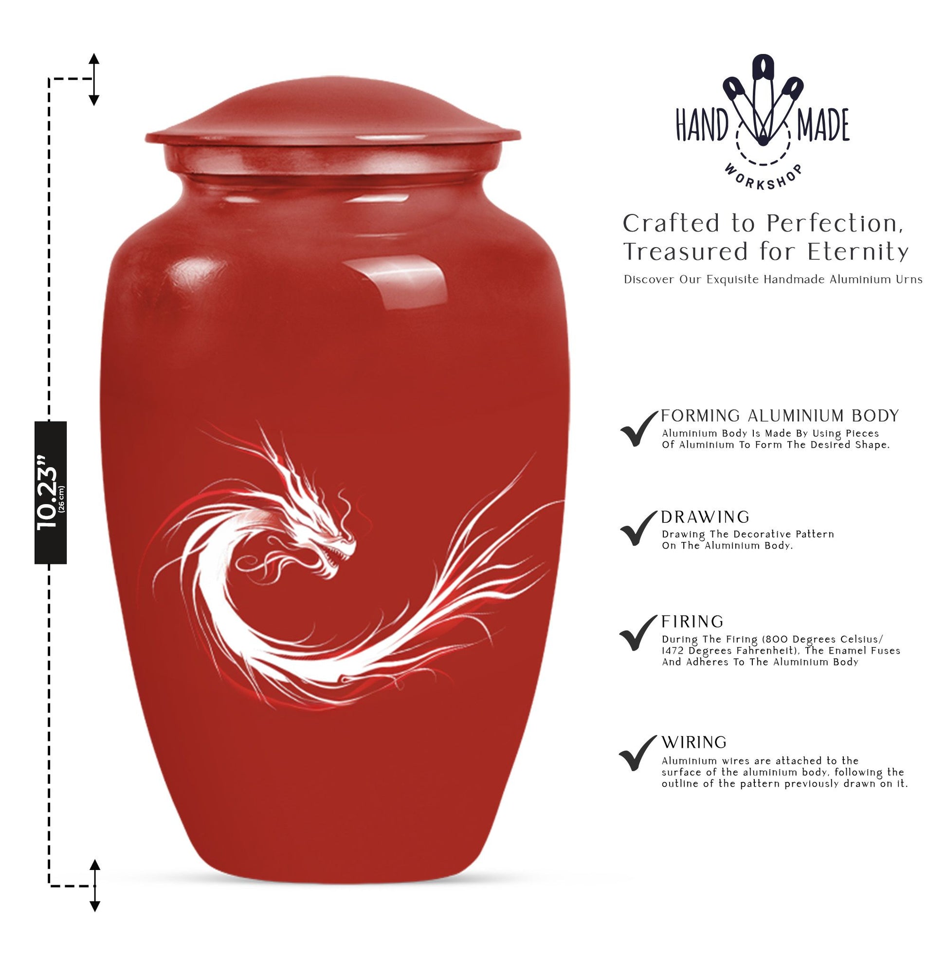 10-inch dragon urn for men