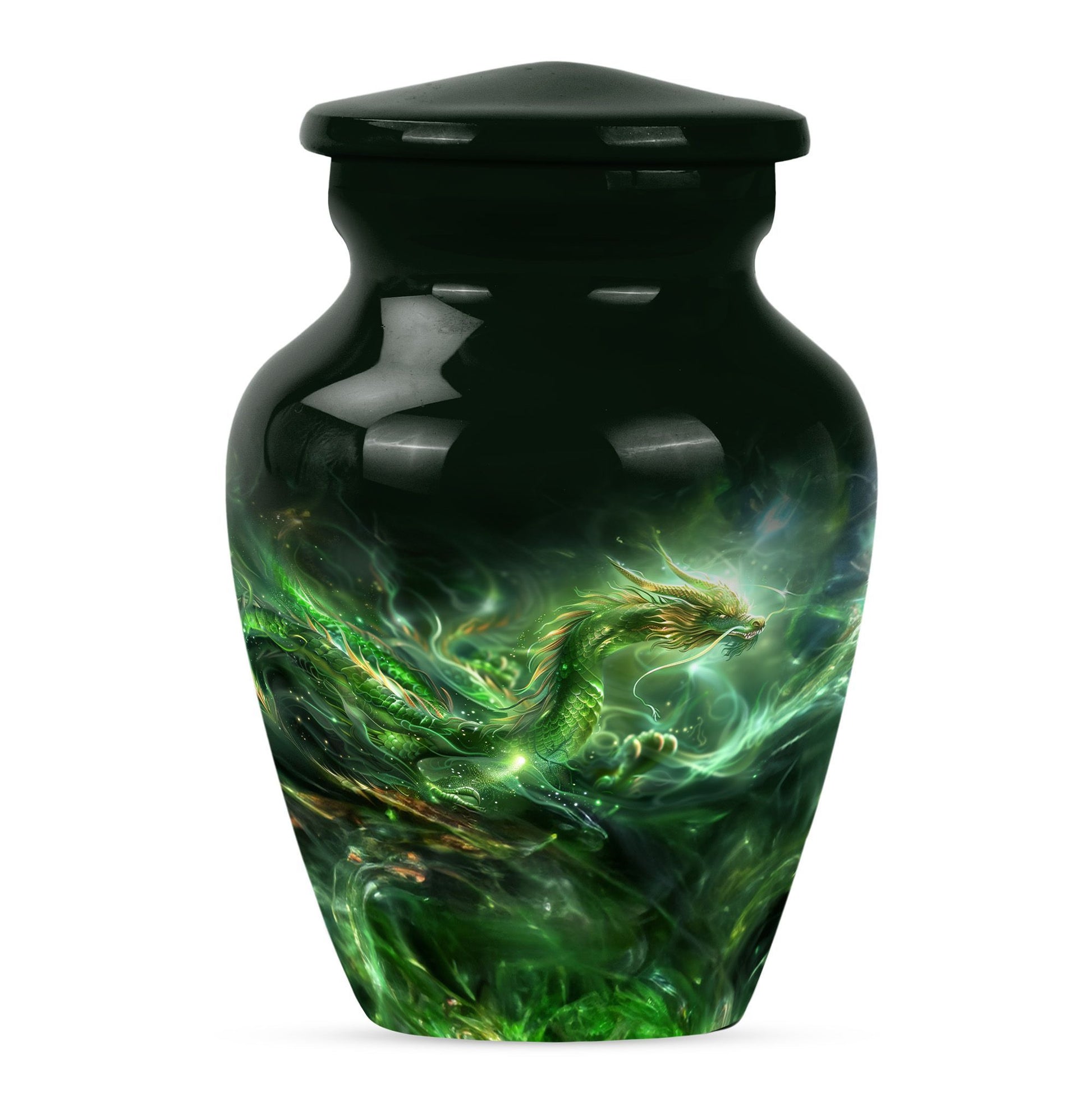 Classic 10-inch dragon urn for Dad's ashes.