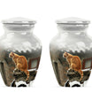 10-inch orange cat memorial urn in classic design.