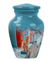 10-inch orange cat urn for cremation ashes