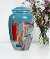 10-inch orange cat urn for cremation ashes