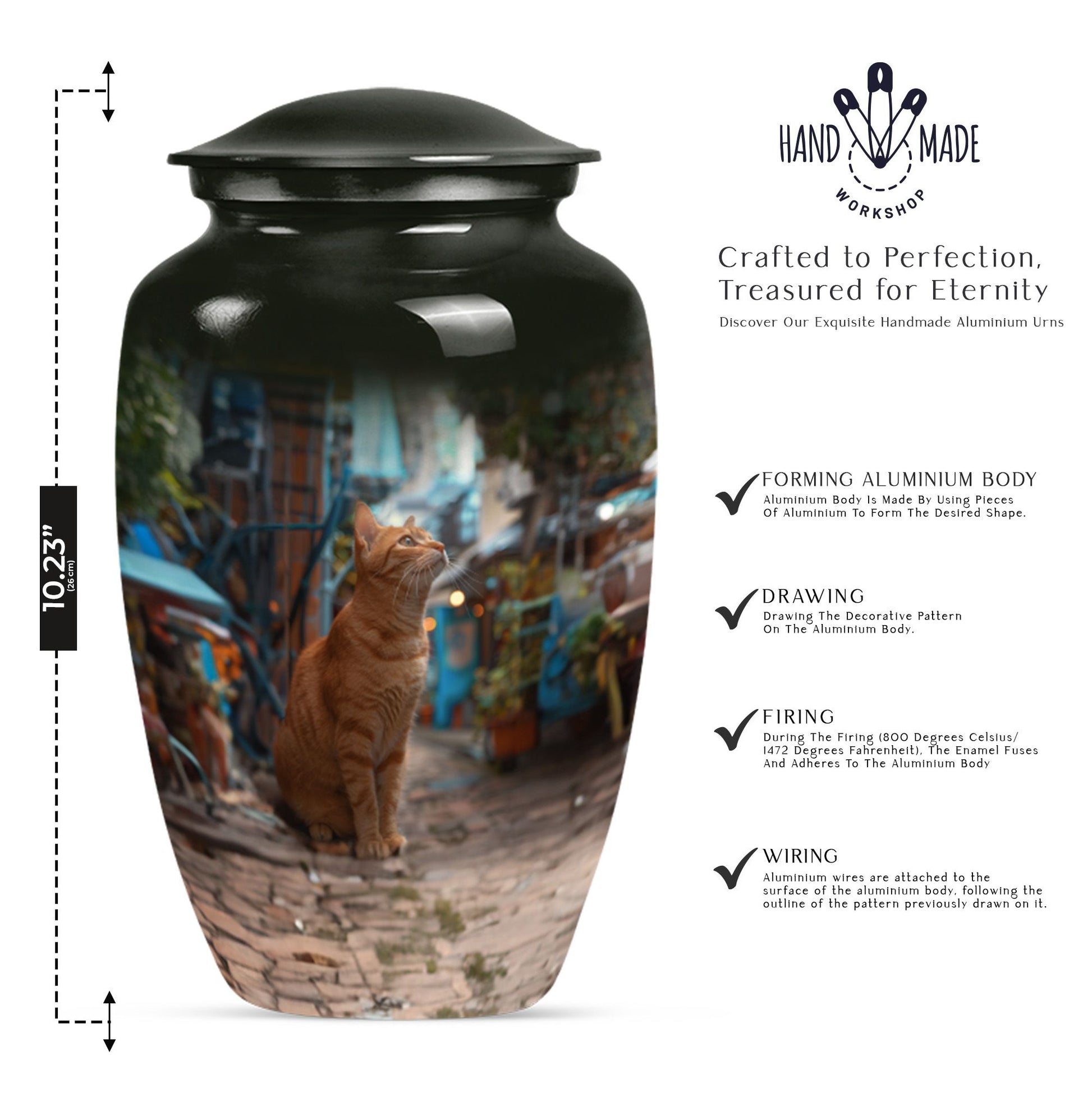 orange cat urn for ashes.