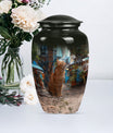 orange cat urn for ashes.