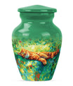 Classic 10-inch orange cat cremation urn.