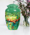 Classic 10-inch orange cat cremation urn.