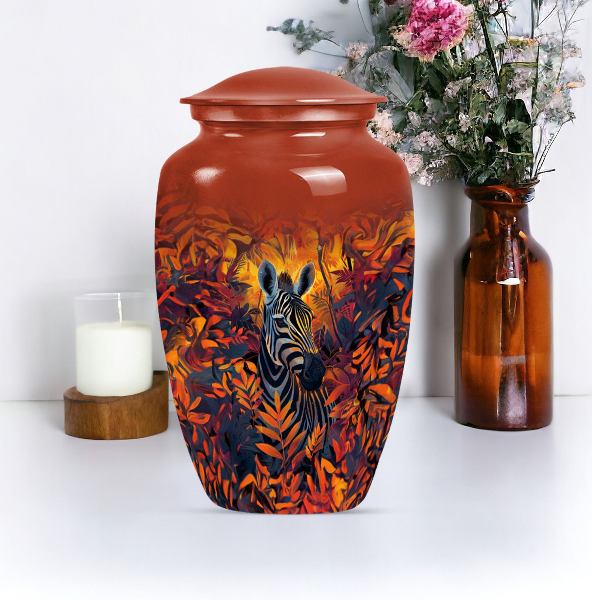 classic zebra urn