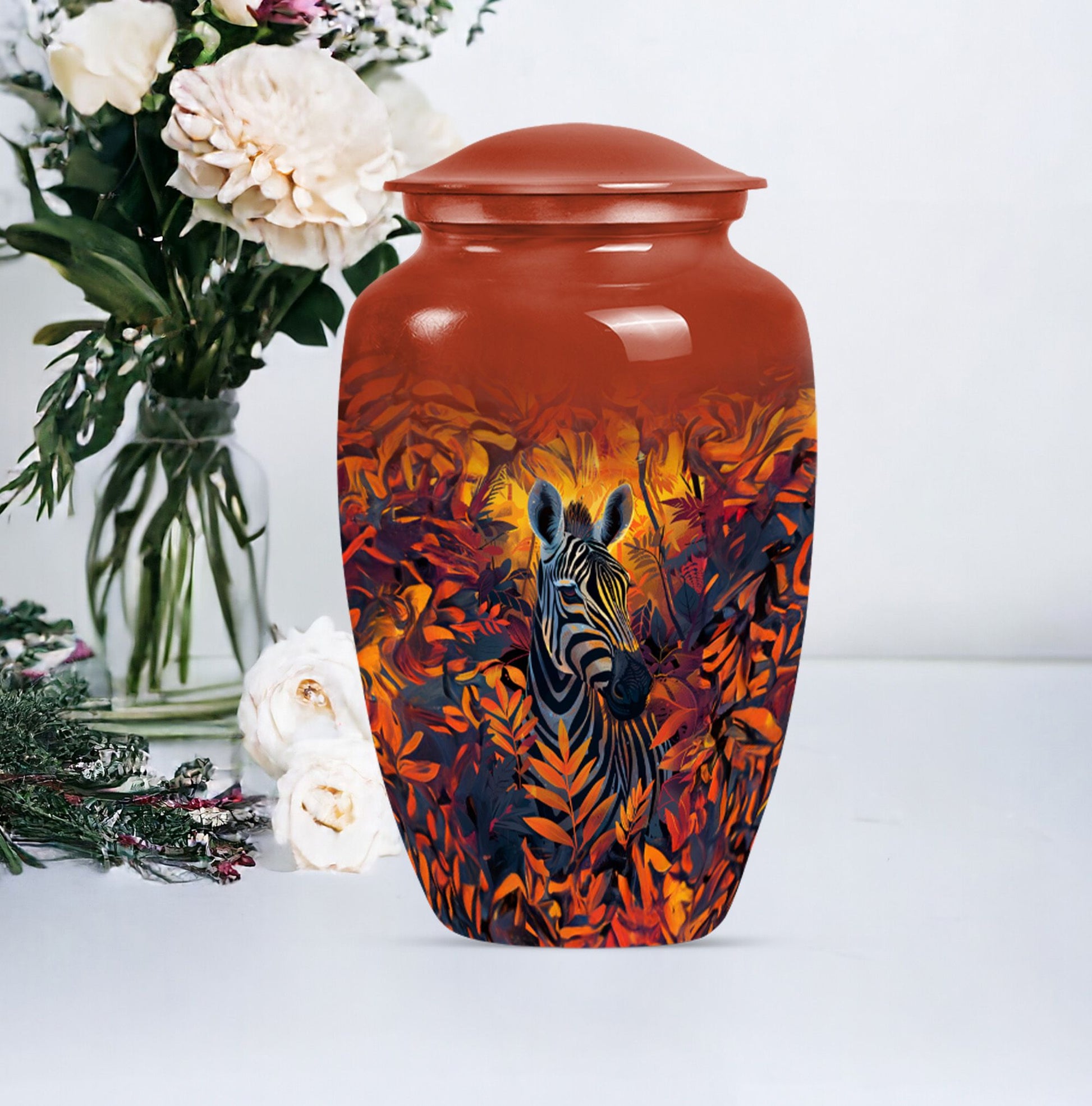 classic zebra urn