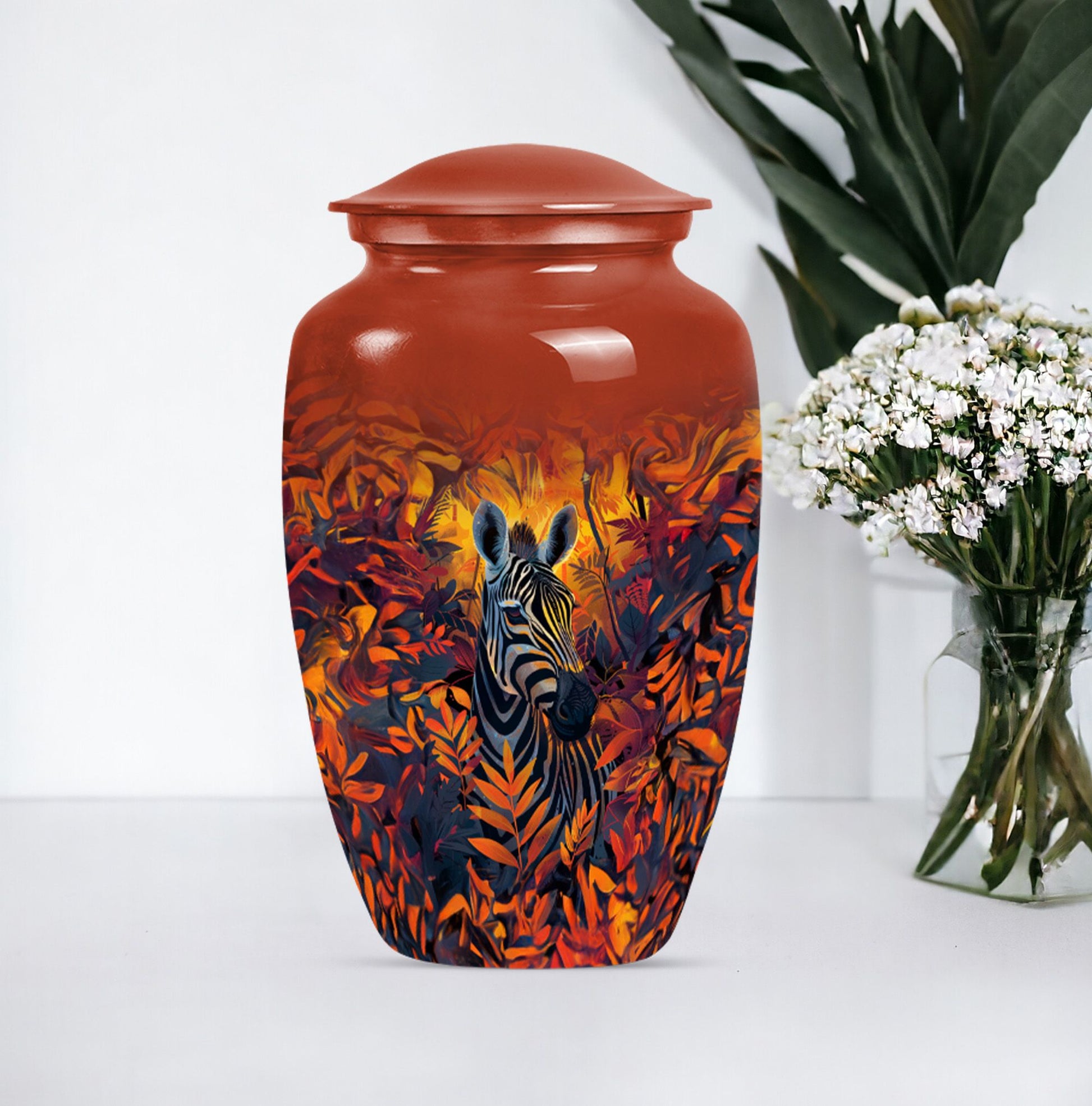 classic zebra urn