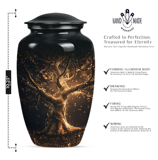 Tree of Life Memorial Urn, large size for human ashes.