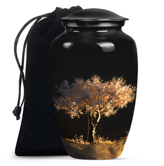 10-inch classic Tree of Life urn for adult human ashes.