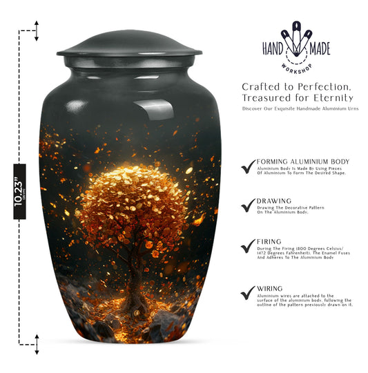 10-inch tree of life urn in classic design for human ashes.